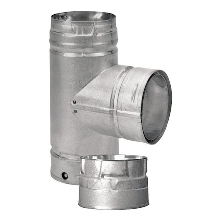 DuraVent PelletVent 3 In. X 3 In. X 3 In. Galvanized Steel Tee With Clean-Out Cap